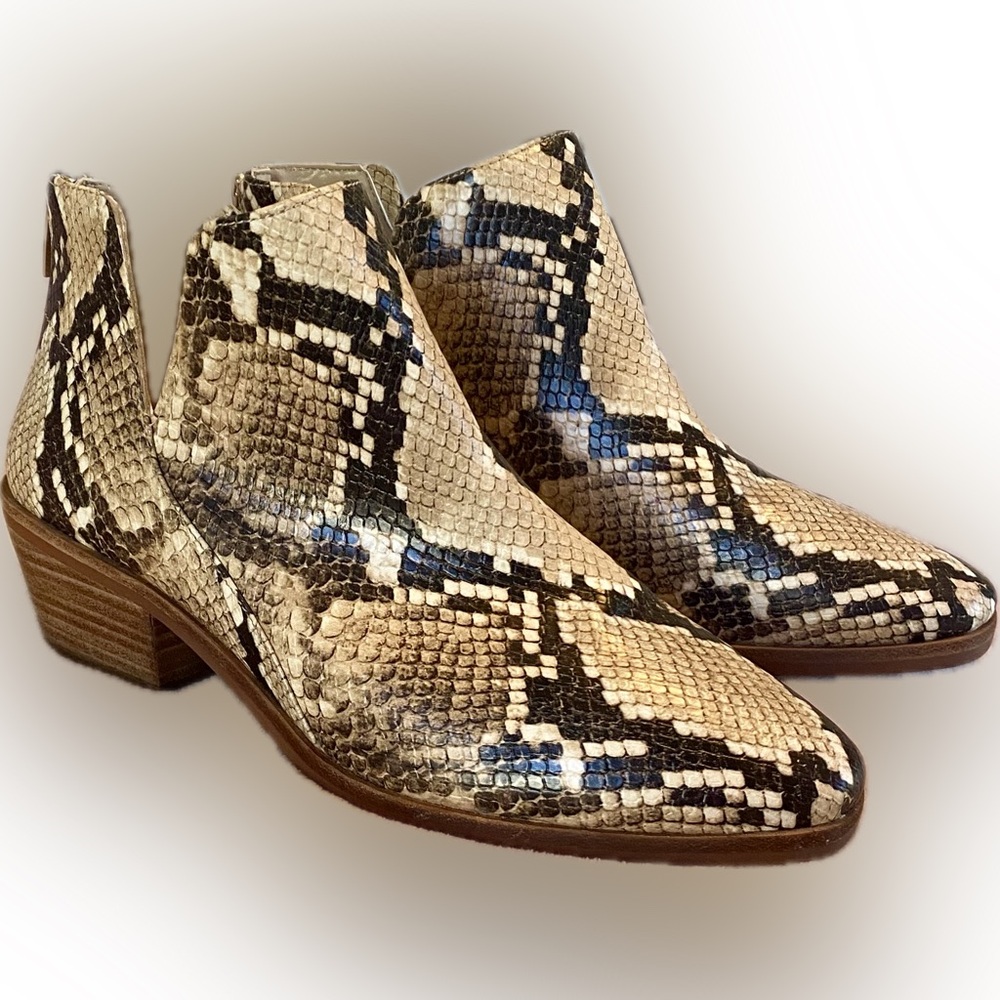 Vince Camuto Snake Print Booties